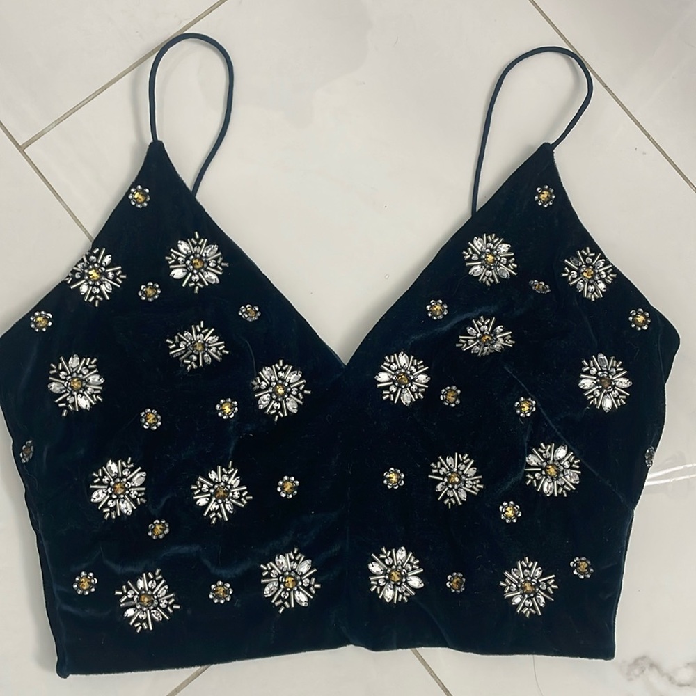 ASOS bralet velour embellished size US 0